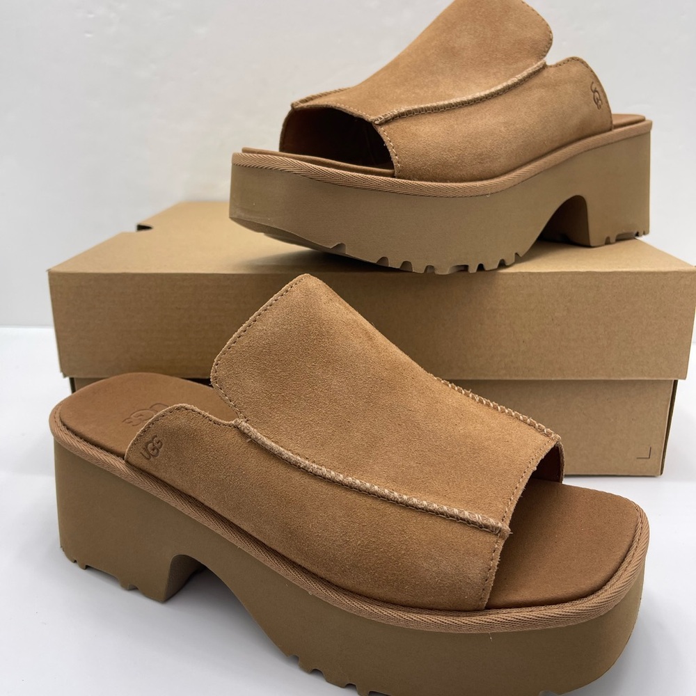 UGG Platform Slide Mules Sandals 
W / 1167476
W NEW HEIGHTS SLIDE Chestnut - Picture 14 of 16